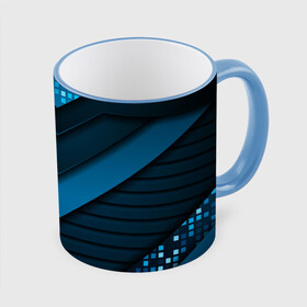 Кружка с принтом 3D luxury blue abstract в Санкт-Петербурге, керамика | ёмкость 330 мл | Тематика изображения на принте: luxury | versace | vip | абстракция | версаче | вип | паттерн | роскошь | текстуры