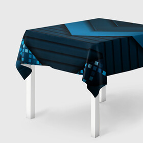 Скатерть 3D с принтом 3D luxury blue abstract в Санкт-Петербурге, 100% полиэстер (ткань не мнется и не растягивается) | Размер: 150*150 см | Тематика изображения на принте: luxury | versace | vip | абстракция | версаче | вип | паттерн | роскошь | текстуры