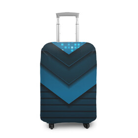 Чехол для чемодана 3D с принтом 3D luxury blue abstract в Санкт-Петербурге, 86% полиэфир, 14% спандекс | двустороннее нанесение принта, прорези для ручек и колес | luxury | versace | vip | абстракция | версаче | вип | паттерн | роскошь | текстуры