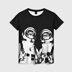 Женская футболка 3D с принтом Коты Космонавты в Санкт-Петербурге, 100% полиэфир ( синтетическое хлопкоподобное полотно) | прямой крой, круглый вырез горловины, длина до линии бедер | 12 | 1961 | astronaut | cat | gagarin | mars | nasa | space | spacex | sssr | yuri | апрель | астронавт | гагарин | день | земля | космонавт | космонавтика | космос | кот | коты | кошка | лазер | луна | марс | наса | планета | поехали | полё