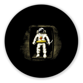Коврик для мышки круглый с принтом Первая Высадка На Луну в Санкт-Петербурге, резина и полиэстер | круглая форма, изображение наносится на всю лицевую часть | 12 | 1961 | astronaut | duck | gagarin | mars | nasa | space | spacex | sssr | yuri | апрель | астронавт | гагарин | день | земля | космонавт | космонавтика | космос | луна | марс | наса | планета | поехали | полёт | ракета | ссср | утенок |