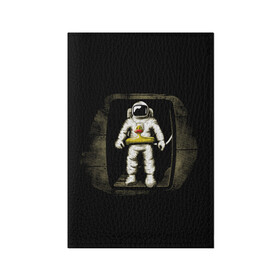 Обложка для паспорта матовая кожа с принтом Первая Высадка На Луну в Санкт-Петербурге, натуральная матовая кожа | размер 19,3 х 13,7 см; прозрачные пластиковые крепления | 12 | 1961 | astronaut | duck | gagarin | mars | nasa | space | spacex | sssr | yuri | апрель | астронавт | гагарин | день | земля | космонавт | космонавтика | космос | луна | марс | наса | планета | поехали | полёт | ракета | ссср | утенок |
