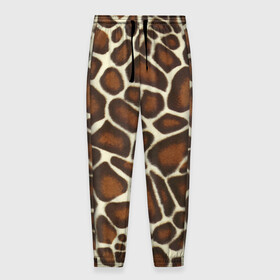 Мужские брюки 3D с принтом Жираф в Санкт-Петербурге, 100% полиэстер | манжеты по низу, эластичный пояс регулируется шнурком, по бокам два кармана без застежек, внутренняя часть кармана из мелкой сетки | giraffe | животное | жираф | пятна | текстура