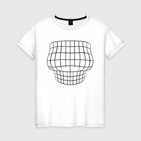 Женская футболка хлопок с принтом БОЛЬШАЯ ГРУДЬ ИЛЛЮЗИЯ в Санкт-Петербурге, 100% хлопок | прямой крой, круглый вырез горловины, длина до линии бедер, слегка спущенное плечо | big boobs | boobs | optical illusion | большая грудь | геометрия | иллюзия | обман