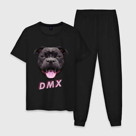 Мужская пижама хлопок с принтом DMX Low Poly Boomer Dog в Санкт-Петербурге, 100% хлопок | брюки и футболка прямого кроя, без карманов, на брюках мягкая резинка на поясе и по низу штанин
 | 3d | 3д | abstract | boomer | dog | dogs | grand champ | nfs game | puppy | raff ryders | staff | stafford | year of the dog | абстракция | бумер | лоу поли | пёс | питбуль | полигоны | порода | рэпер | рэппер | стафф | стаффорд | стаффордширский