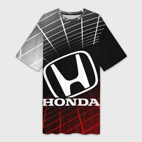 Платье-футболка 3D с принтом HONDA   ХОНДА   СЕТКА в Санкт-Петербурге,  |  | accord | car | civic | honda | sportcar | авто | автомобиль | аккорд | логотип. | сетка | спорткар | тачка | хонда | цивик