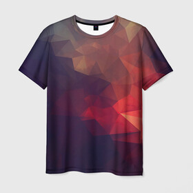 Мужская футболка 3D с принтом Лавовый вектор в Санкт-Петербурге, 100% полиэфир | прямой крой, круглый вырез горловины, длина до линии бедер | арт | вектор | векторный рисунок | геометрические фигуры | геометрия | дым | лава | магма | рисунок