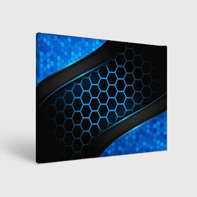 Холст прямоугольный с принтом 3D luxury blue 3Д СОТЫ и плиты в Санкт-Петербурге, 100% ПВХ |  | luxury | versace | vip | абстракция | версаче | вип | паттерн | роскошь | текстуры