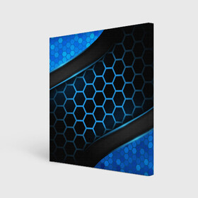 Холст квадратный с принтом 3D luxury blue 3Д СОТЫ и плиты в Санкт-Петербурге, 100% ПВХ |  | luxury | versace | vip | абстракция | версаче | вип | паттерн | роскошь | текстуры