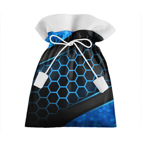 Подарочный 3D мешок с принтом 3D luxury blue 3Д СОТЫ и плиты в Санкт-Петербурге, 100% полиэстер | Размер: 29*39 см | luxury | versace | vip | абстракция | версаче | вип | паттерн | роскошь | текстуры