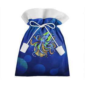 Подарочный 3D мешок с принтом Красочный Осьминог в Санкт-Петербурге, 100% полиэстер | Размер: 29*39 см | краски | море | океан | осьминог | подводный мир | щупальцы