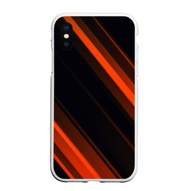 Чехол для iPhone XS Max матовый с принтом ORANGE Black в Санкт-Петербурге, Силикон | Область печати: задняя сторона чехла, без боковых панелей | lines | линии | оранжевое | полосы | черное