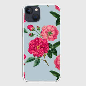 Чехол для iPhone 13 с принтом Чайная роза в Санкт-Петербурге,  |  | арт | пион | пионы | поле | поле цветов | рисунок | роза | розовая роза | розовые розы | розовые цветы | розовый цветок | розы | цветок | цветы | чайная роза