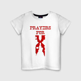 Детская футболка хлопок с принтом Prayers For X в Санкт-Петербурге, 100% хлопок | круглый вырез горловины, полуприлегающий силуэт, длина до линии бедер | Тематика изображения на принте: dmx | dog | earl simmons | hip hop | music | new york | rap | rapper | rip | ruff ryders | диэмикс | музыка | нью йорк | пёс | рэп | рэпер | хипхоп | эрл симмонс