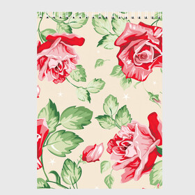 Скетчбук с принтом Розы в Санкт-Петербурге, 100% бумага
 | 48 листов, плотность листов — 100 г/м2, плотность картонной обложки — 250 г/м2. Листы скреплены сверху удобной пружинной спиралью | арт | красные цветы | красный цветок | лист | листья | поле | поле цветов | рисунок | роза | розовая роза | розовые розы | розовые цветы | розовый цветок | розы | цветок | цветы
