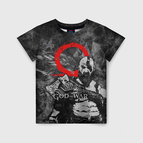 Детская футболка 3D с принтом GOD OF WAR KRATOS в Санкт-Петербурге, 100% гипоаллергенный полиэфир | прямой крой, круглый вырез горловины, длина до линии бедер, чуть спущенное плечо, ткань немного тянется | game | god of war | kratos | бог войны | год оф вор | игра | кратос | спрата