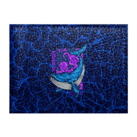 Обложка для студенческого билета с принтом Кит мечтатель The dreamer в Санкт-Петербурге, натуральная кожа | Размер: 11*8 см; Печать на всей внешней стороне | Тематика изображения на принте: the dreamer | вода | волны | кит | мечта | мечтатель | море | океан | подводный мир | рыба