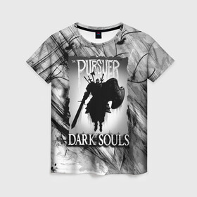 Женская футболка 3D с принтом DARK SOULS | ТЁМНЫЙ МИР в Санкт-Петербурге, 100% полиэфир ( синтетическое хлопкоподобное полотно) | прямой крой, круглый вырез горловины, длина до линии бедер | dark souls | darksouls | tegunvte | темные души