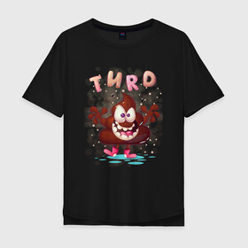 Мужская футболка хлопок Oversize с принтом Turd в Санкт-Петербурге, 100% хлопок | свободный крой, круглый ворот, “спинка” длиннее передней части | анимация | арт | графика | кучка | мультяшки