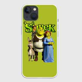 Чехол для iPhone 13 с принтом Шрек Shrek в Санкт-Петербурге,  |  | cartoon | fiona | shrek | болото | детям | комедия | кот в сапогах | мультик | огр | осел | персонажи мультфильмов | тролль | фиона | шрек