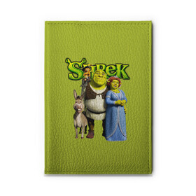 Обложка для автодокументов с принтом Шрек/Shrek в Санкт-Петербурге, натуральная кожа |  размер 19,9*13 см; внутри 4 больших “конверта” для документов и один маленький отдел — туда идеально встанут права | cartoon | fiona | shrek | болото | детям | комедия | кот в сапогах | мультик | огр | осел | персонажи мультфильмов | тролль | фиона | шрек