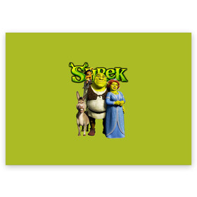 Поздравительная открытка с принтом Шрек Shrek в Санкт-Петербурге, 100% бумага | плотность бумаги 280 г/м2, матовая, на обратной стороне линовка и место для марки
 | cartoon | fiona | shrek | болото | детям | комедия | кот в сапогах | мультик | огр | осел | персонажи мультфильмов | тролль | фиона | шрек
