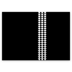 Поздравительная открытка с принтом Джейсон Момоа тату узор в Санкт-Петербурге, 100% бумага | плотность бумаги 280 г/м2, матовая, на обратной стороне линовка и место для марки
 | Тематика изображения на принте: actor | aquaman | brand | jason momoa | polynesian pattern | samoan | shark teeth | so ill | star | superhero | tattoo | triangle | аквамен | актер | акульи зубы | бренд | джейсон момоа | зведа | мерч мамоа | мерч момоа | полинезийский узор | самоанский |