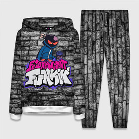 Женский костюм 3D (с толстовкой) с принтом Friday Night Funkin Bomb man B в Санкт-Петербурге,  |  | bomb | bombman | friday night funkin | man | белый | бомб | бомба | бомбмэн | кирпич | микрофон | мэн | рисовка | розовый | текстура | фиолетовый | фрайдэй | цвета | черный