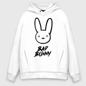 Мужское худи Oversize хлопок с принтом Bad Bunny лого в Санкт-Петербурге, френч-терри — 70% хлопок, 30% полиэстер. Мягкий теплый начес внутри —100% хлопок | боковые карманы, эластичные манжеты и нижняя кромка, капюшон на магнитной кнопке | bad bunny | benito antonio martnez ocasio | hip hop | latin trap | logo | music | rap | rnb | singer | star | бенито антонио мартинес окасио | звезда | латинский трэп | логотип | музыка | певец | рнб | рэп | хип хоп