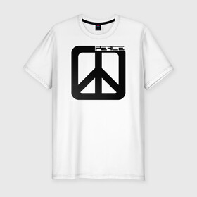 Мужская футболка хлопок Slim с принтом Pacific в Санкт-Петербурге, 92% хлопок, 8% лайкра | приталенный силуэт, круглый вырез ворота, длина до линии бедра, короткий рукав | hippie | love | pacific | peace | любовь | мир | пацифик | хиппи