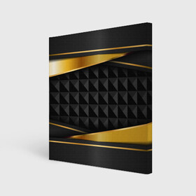 Холст квадратный с принтом 3D luxury black gold Плиты 3Д в Санкт-Петербурге, 100% ПВХ |  | luxury | versace | vip | абстракция | версаче | вип | паттерн | роскошь | текстуры