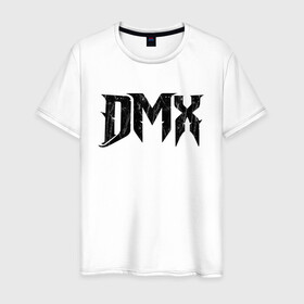 Мужская футболка хлопок с принтом DMX | Logo (Z) в Санкт-Петербурге, 100% хлопок | прямой крой, круглый вырез горловины, длина до линии бедер, слегка спущенное плечо. | Тематика изображения на принте: dark man x | dmx | earl simmons | hip hop | rap | реп | репер | рэп | хип хоп | эрл симмонс