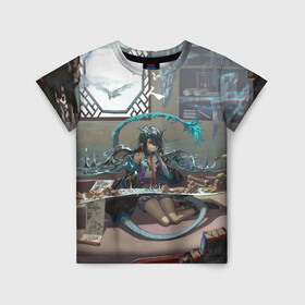 Детская футболка 3D с принтом Arknights Clay в Санкт-Петербурге, 100% гипоаллергенный полиэфир | прямой крой, круглый вырез горловины, длина до линии бедер, чуть спущенное плечо, ткань немного тянется | anime | arknights | art | girl | manga | аниме | арт | девушка | манга