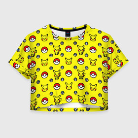 Женская футболка Crop-top 3D с принтом PIKACHU / ПИКАЧУ  в Санкт-Петербурге, 100% полиэстер | круглая горловина, длина футболки до линии талии, рукава с отворотами | a bathing ape | bape | bape shark | bape sta | milo | monkey | pikachu | pokemons | star | streetwear | бейп | горила | мило. | обезьянка | пикачу | покемоны | стар | стритвеар | стритвир бренд | уличный стиль