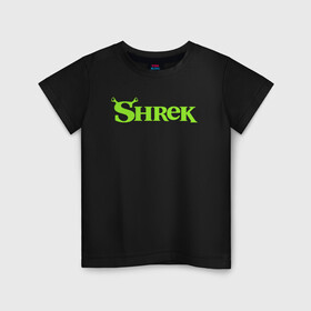 Детская футболка хлопок с принтом Shrek | Logo (Z) в Санкт-Петербурге, 100% хлопок | круглый вырез горловины, полуприлегающий силуэт, длина до линии бедер | Тематика изображения на принте: dreamworks | logo | shrek | зелёный огр | мульт | мультфильм | приключения