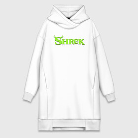 Платье-худи хлопок с принтом Shrek | Logo (Z) в Санкт-Петербурге,  |  | dreamworks | logo | shrek | зелёный огр | мульт | мультфильм | приключения