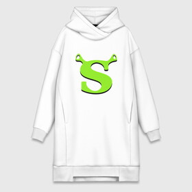 Платье-худи хлопок с принтом Shrek Logo (+спина) (Z) в Санкт-Петербурге,  |  | dreamworks | shrek | зелёный огр | мульт | мультфильм | приключения