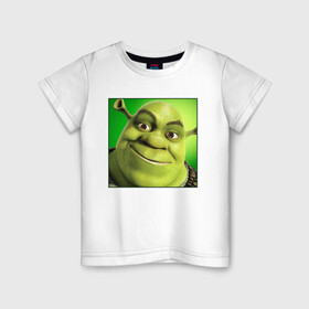 Детская футболка хлопок с принтом Shrek | Зеленый Орк (Z) в Санкт-Петербурге, 100% хлопок | круглый вырез горловины, полуприлегающий силуэт, длина до линии бедер | dreamworks | shrek | зелёный огр | мульт | мультфильм | приключения