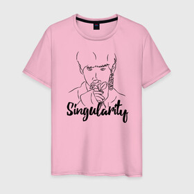 Мужская футболка хлопок с принтом БТС, BTS, Singularity в Санкт-Петербурге, 100% хлопок | прямой крой, круглый вырез горловины, длина до линии бедер, слегка спущенное плечо. | bangtan | boys | bts | singularity | бангтан | бойс | бтс | ким тэхен | сингулярити