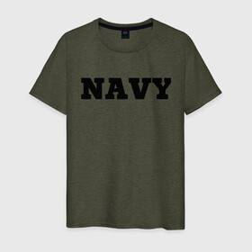 Мужская футболка хлопок с принтом NAVY в Санкт-Петербурге, 100% хлопок | прямой крой, круглый вырез горловины, длина до линии бедер, слегка спущенное плечо. | force | naval | navy | ocean | sea | us | вмф | военно морской | корабль | море | морской | океан | флот