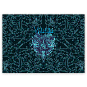 Поздравительная открытка с принтом Valheim знак викинга в Санкт-Петербурге, 100% бумага | плотность бумаги 280 г/м2, матовая, на обратной стороне линовка и место для марки
 | fantasy | mmo | valheim | valve | валхейм | вальхейм | викинги | выживалка | игра | королевская битва | ммо | ролевая игра | фэнтази