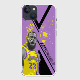 Чехол для iPhone 13 с принтом леброн джеймс в Санкт-Петербурге,  |  | basketball | lakers | lebron | media | nba | toplanding | баскетболл | леброн | лейкерс | лого баскетбольных клубов | лос анджелес | нба