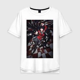 Мужская футболка хлопок Oversize с принтом Kakegurui Yumeko Jabami art в Санкт-Петербурге, 100% хлопок | свободный крой, круглый ворот, “спинка” длиннее передней части | anime | girl | jabami | kakegurui | manga | yumeko | аниме | арт | девушка | джабами | какегуруи | манга | юмеко