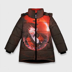 Зимняя куртка для девочек 3D с принтом Kakegurui Yumeko Jabami art в Санкт-Петербурге, ткань верха — 100% полиэстер; подклад — 100% полиэстер, утеплитель — 100% полиэстер. | длина ниже бедра, удлиненная спинка, воротник стойка и отстегивающийся капюшон. Есть боковые карманы с листочкой на кнопках, утяжки по низу изделия и внутренний карман на молнии. 

Предусмотрены светоотражающий принт на спинке, радужный светоотражающий элемент на пуллере молнии и на резинке для утяжки. | anime | girl | jabami | kakegurui | manga | yumeko | аниме | арт | девушка | джабами | закат | какегуруи | манга | юмеко