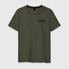 Мужская футболка хлопок с принтом CCO в Санкт-Петербурге, 100% хлопок | прямой крой, круглый вырез горловины, длина до линии бедер, слегка спущенное плечо. | армия | военные | войска | операции | силы | специальные | спецназ | ссо