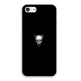Чехол для iPhone 5/5S матовый с принтом голова скелета в Санкт-Петербурге, Силикон | Область печати: задняя сторона чехла, без боковых панелей | скелета