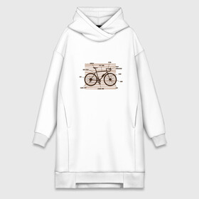 Платье-худи хлопок с принтом Схема Анатомия Велосипеда в Санкт-Петербурге,  |  | Тематика изображения на принте: anatomy | bicycle | bike | mountain bike | scheme | байк | бикукле | велик | горный велосипед | инженерная схема | как устроен велосипед | состав | строение | устройство велосипеда | чертёж | чертежи