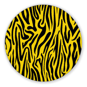 Коврик для мышки круглый с принтом Тигровые полоски в Санкт-Петербурге, резина и полиэстер | круглая форма, изображение наносится на всю лицевую часть | Тематика изображения на принте: абстракция | зоопринт | орнамент | полоски | полосы | пчелиный | тигровый