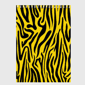 Скетчбук с принтом Тигровые полоски в Санкт-Петербурге, 100% бумага
 | 48 листов, плотность листов — 100 г/м2, плотность картонной обложки — 250 г/м2. Листы скреплены сверху удобной пружинной спиралью | Тематика изображения на принте: абстракция | зоопринт | орнамент | полоски | полосы | пчелиный | тигровый