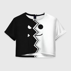 Женская футболка Crop-top 3D с принтом Geometry Dash | Fondo в Санкт-Петербурге, 100% полиэстер | круглая горловина, длина футболки до линии талии, рукава с отворотами | dash | fondo | geometry | геометри | геометридаш | даш